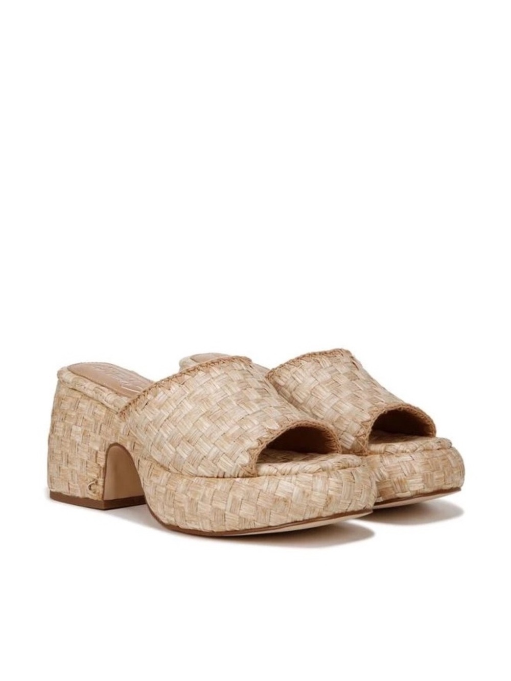 Circus by Sam Edelman Ilyse woven raffia block heel Platform Sandal mules